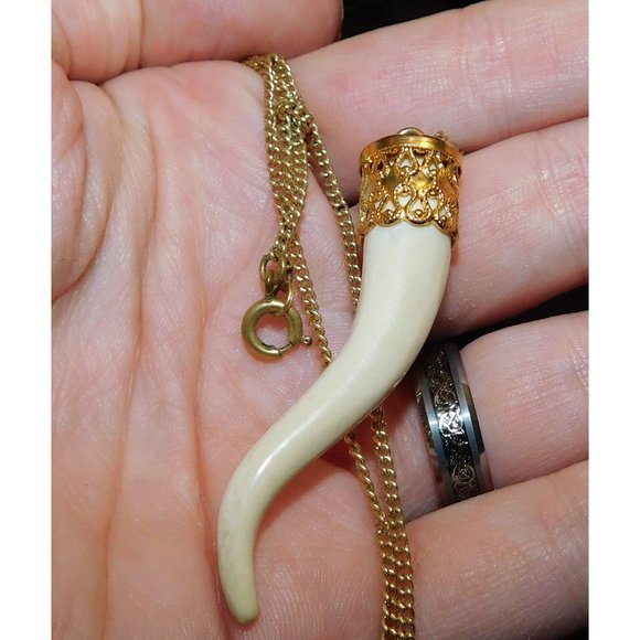 Carved Tusk Necklace - Picture 2 of 5
